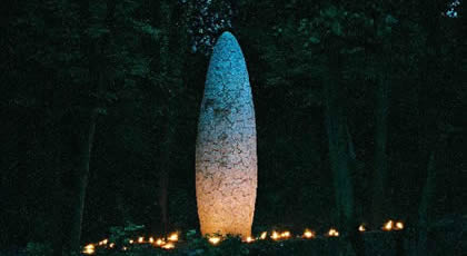 sculpture Emile Desmedt et bougies